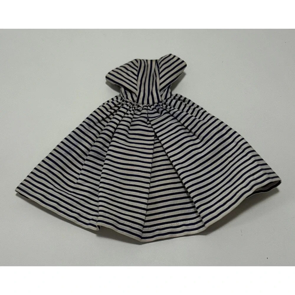 Vintage BARBIE Cotton Casual #912 Dress Strapless Navy & White Stripe Sundress
